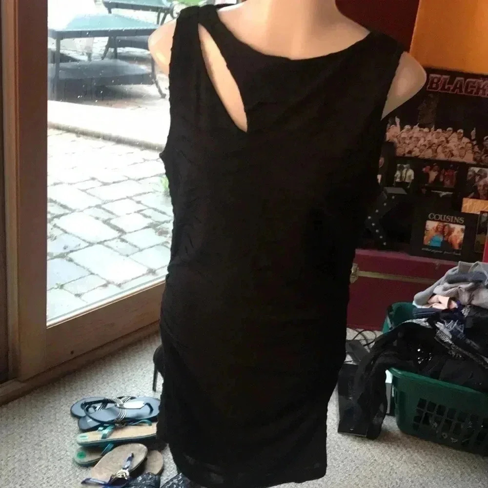 Black ruffled Arden B size L dress - Picture 1 of 5